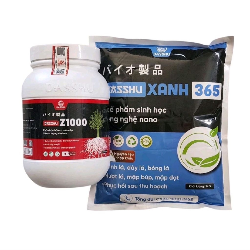 [Chính hãng] Combo Dasshu Z1000+ Dasshu Xanh 365 1kg, siêu kích rễ, đi đọt nhanh, xanh cây dầy lá.