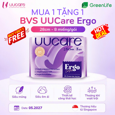 Băng vệ sinh UUcare Ergo ban ngày và đêm 28cm 8 Miếng/gói