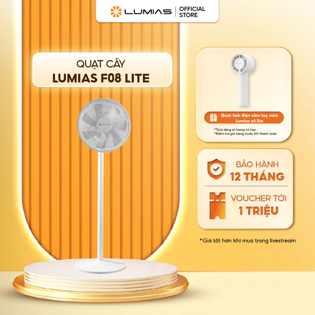 Quạt cây Lumias F08 lite - 40W, 4 cấp độ - Remote điều khiển từ xa