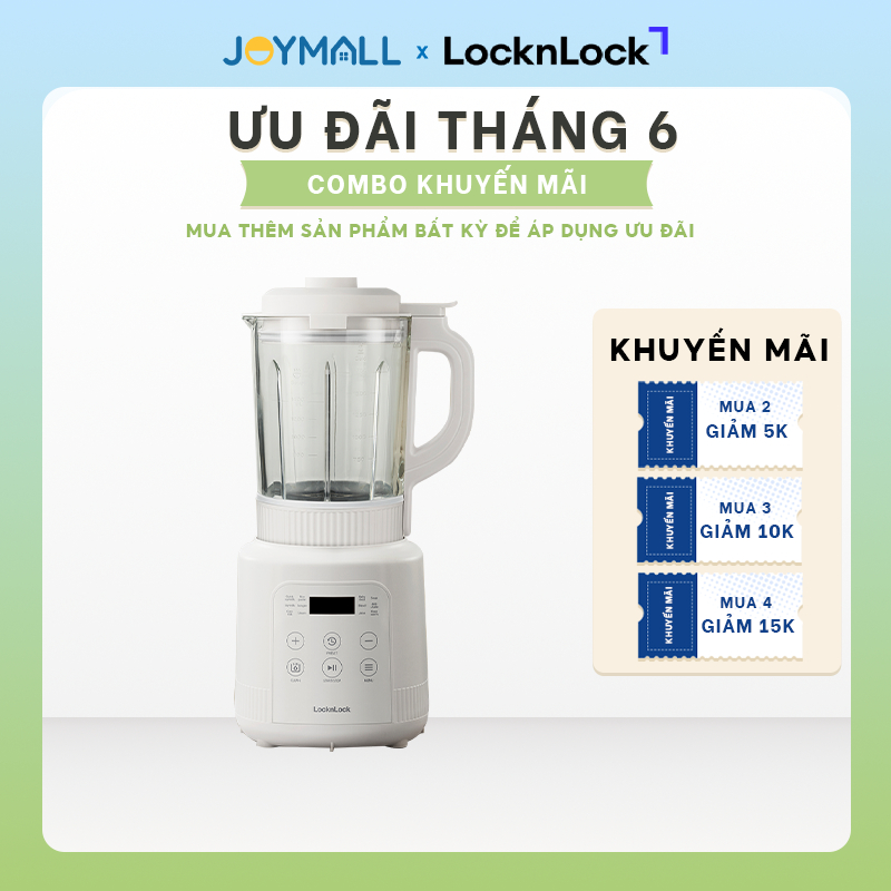 Máy làm sữa hạt đa năng LocknLock EJM486IVY 1.75L 800W, Hàng chính hãng, lưỡi dao 8 cánh - JoyMall