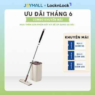Bộ cây lau nhà LocknLock Squeeze Flat Mop ETM471 - Hàng chính hãng, dễ vắt nước, làm sạch - JoyMall