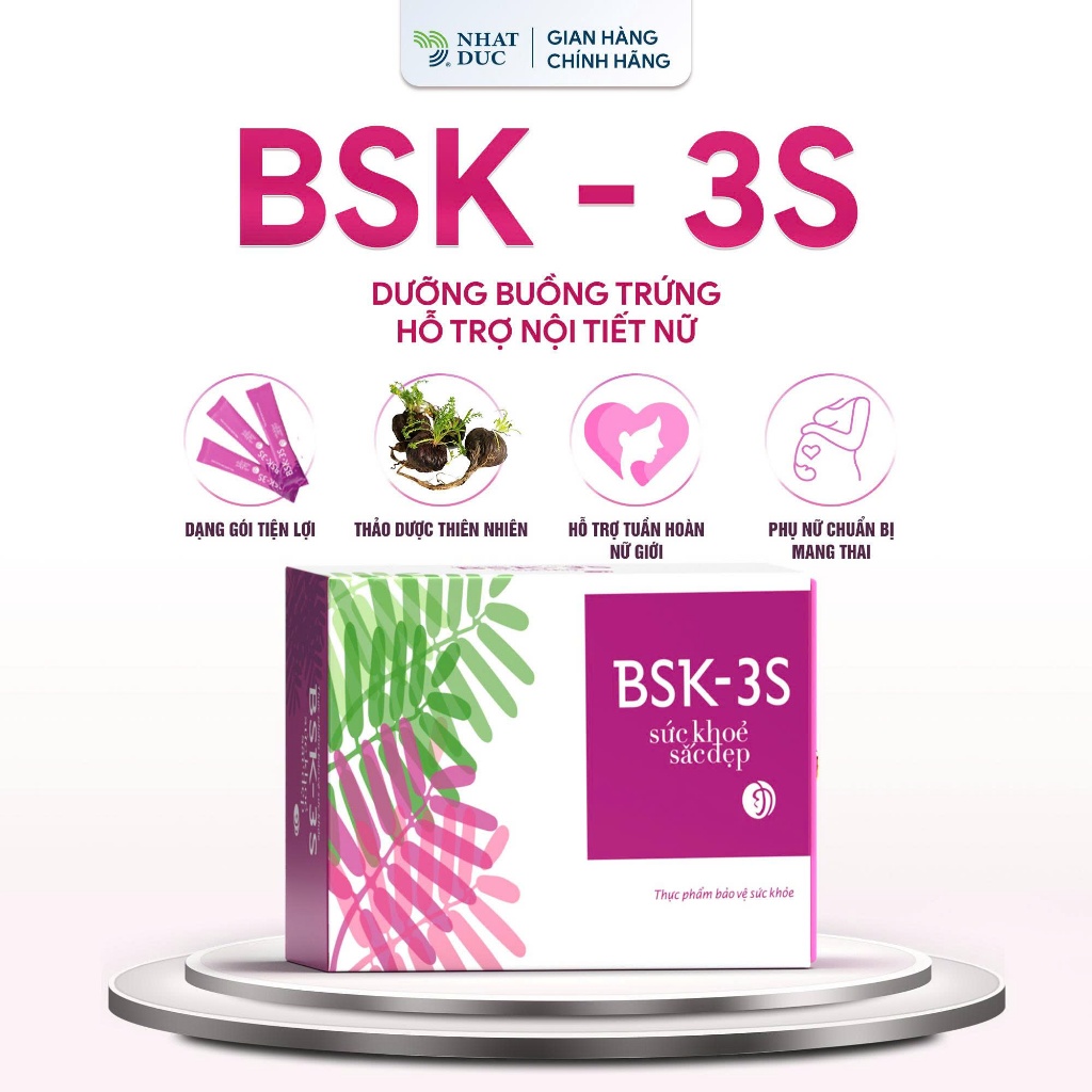 BSK-3S Dưỡng Buồng Trứng | Hỗ Trợ Nội Tiết Nữ, Chu Kỳ Kinh Nguyệt & Sức Khỏe Sinh Sản Nữ