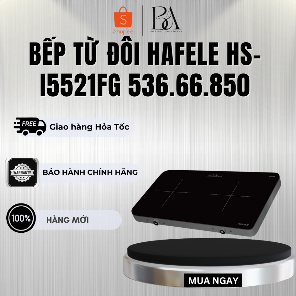 Bếp từ đôi Hafele HS-I5521FG 536.66.850 - Bảo Hành 12 Tháng