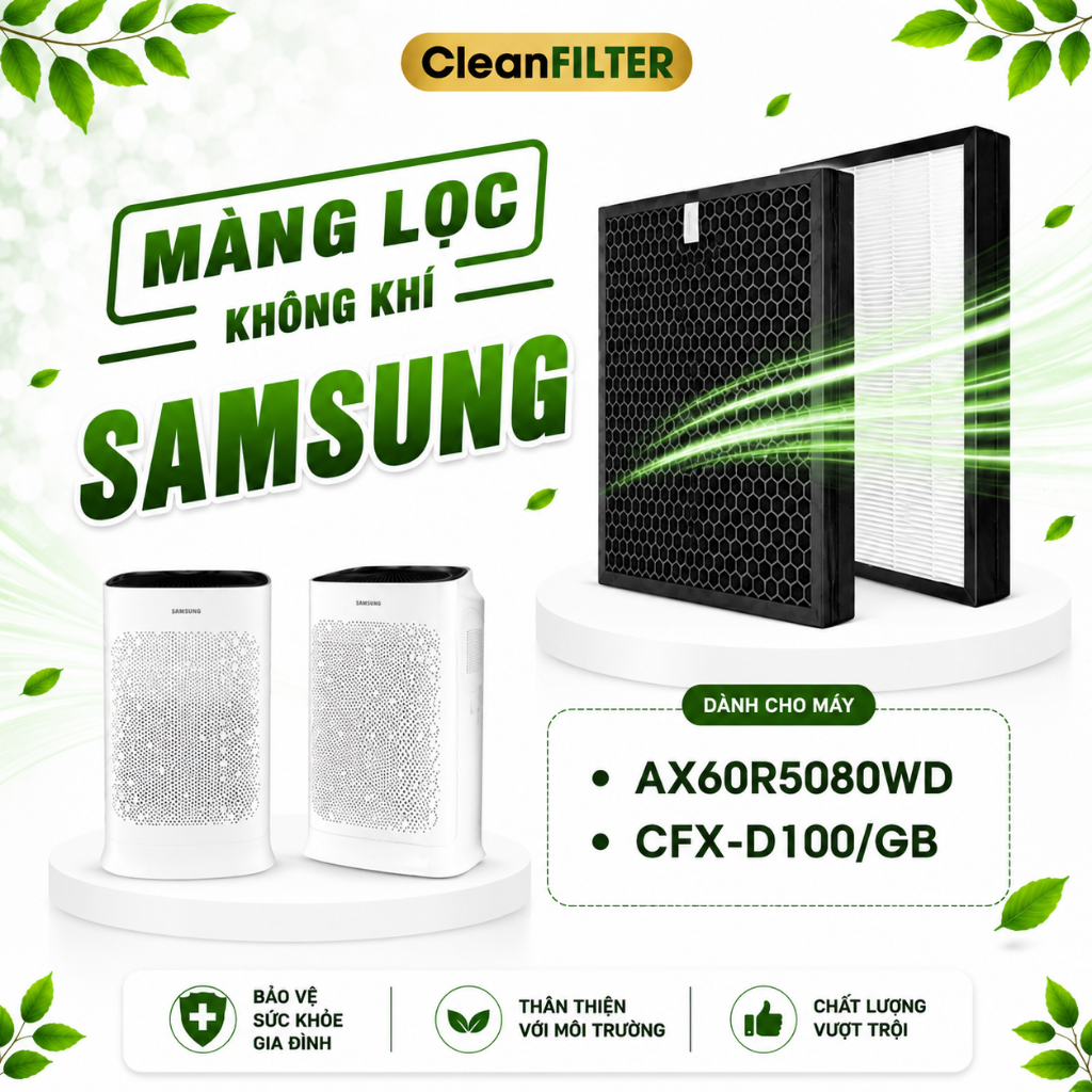 Màng Lọc Samsung CFX-D100/GB, AX60R5080WD,... Size: 422*285*58mm, Màng Lọc Kết Hợp