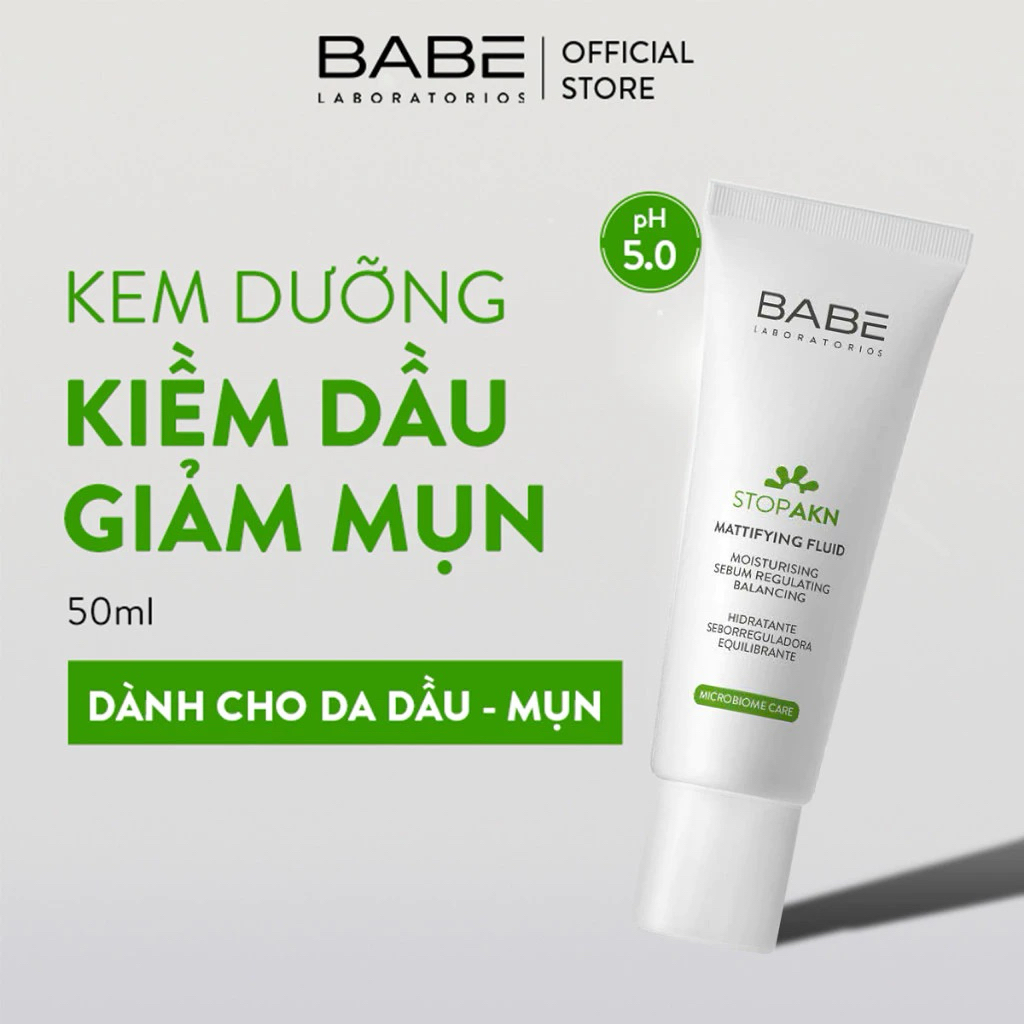 Kem dưỡng BABE Stop AKN Mattifying Moisturiser