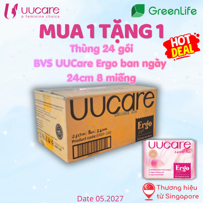 (quà tặng ko bán) Thùng 24 gói BVS UUcare Ergo 24cm 8 miếng
