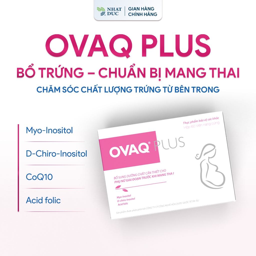 Bổ Trứng  OvaQ Plus Nhật Đức Chính Hãng Dưỡng Chất Trước Mang Thai Hỗ Trợ Nội Tiết Nữ