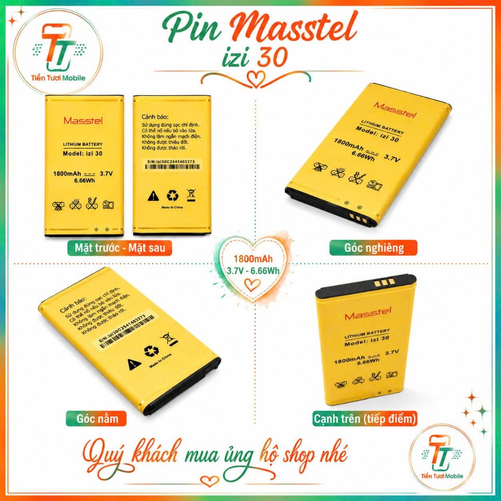 Pin Masstel iZi 30 – Dung Lượng /mới