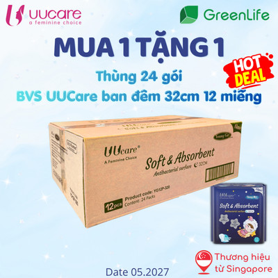 (quà tặng ko bán) Thùng BVS UUcare 32cm 12 miếng