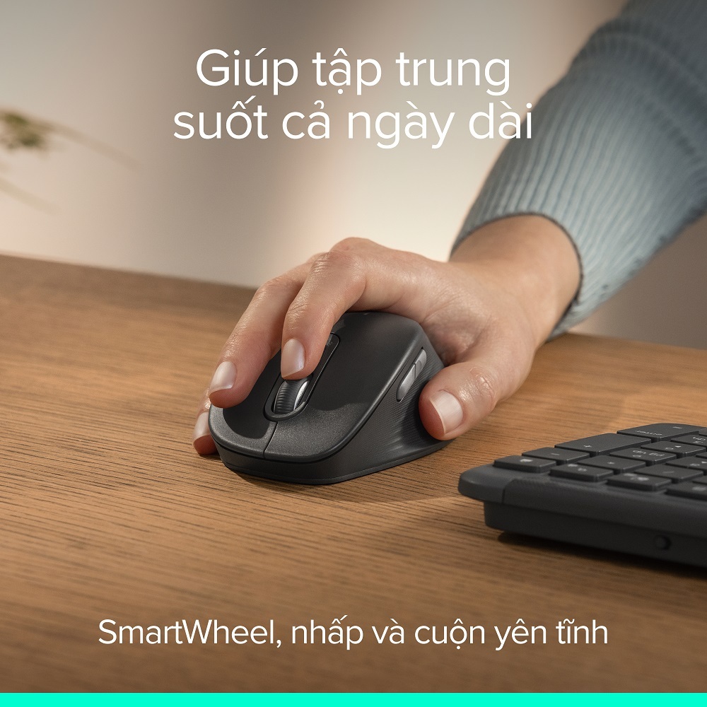 Logitech Signature Comfort M840 L Wireless Mouse  - Bluetooth, Silent Clicks, SmartWheel | BigBuy360 - bigbuy360.vn