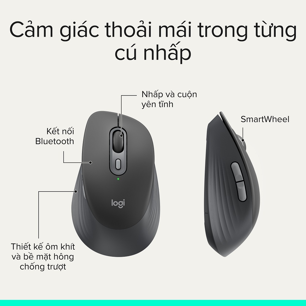 Logitech Signature Comfort M840 L Wireless Mouse  - Bluetooth, Silent Clicks, SmartWheel | BigBuy360 - bigbuy360.vn
