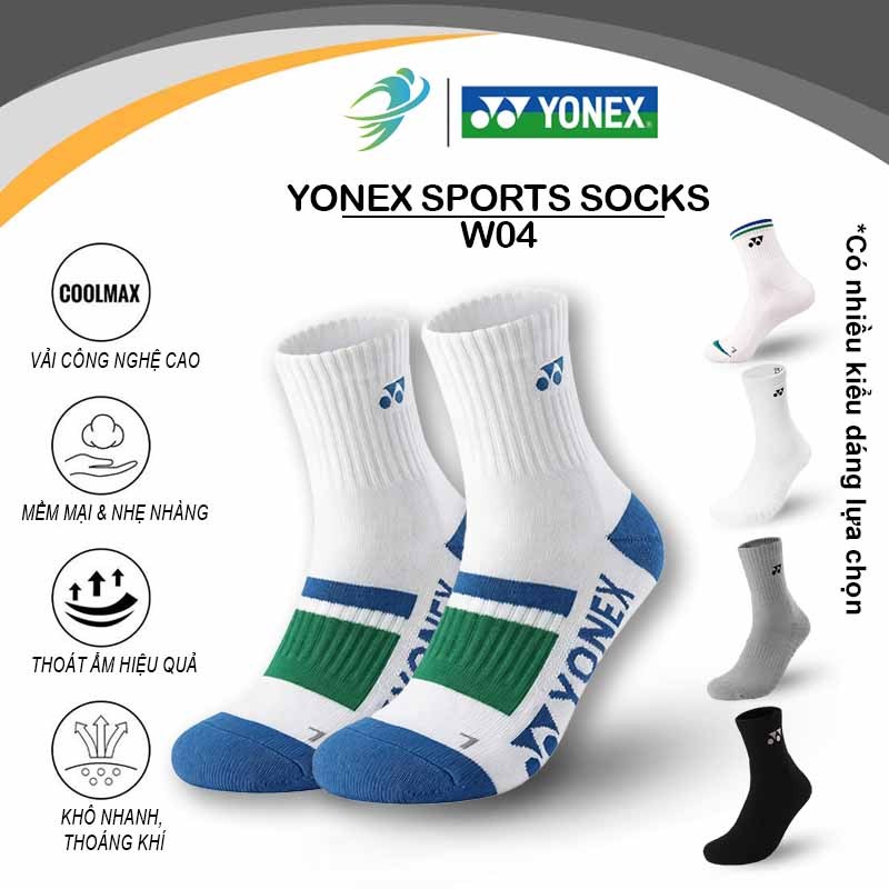 Tất Vớ đệm Xù Yonex cổ cao , cổ trung thể thao phong cách nam , nữ