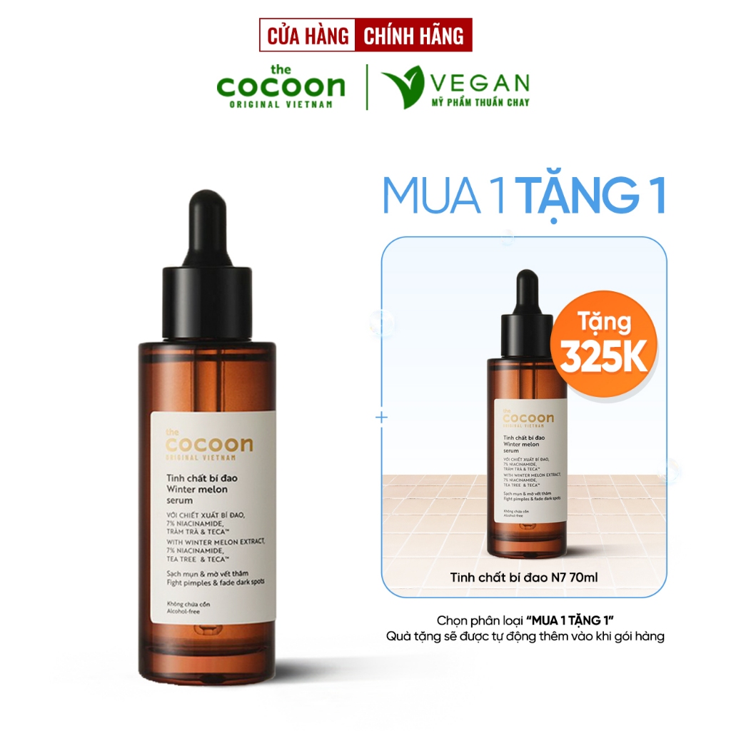 Tinh chất bí đao cocoon 70ml n7 với 7% Niacinamide serum Winter melon