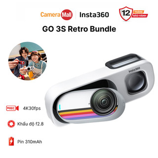 Camera Hành Trình Mini 4K Insta360 GO 3S Retro Bundle Chống Nước Gắn Từ Tính, Nhỏ Gọn