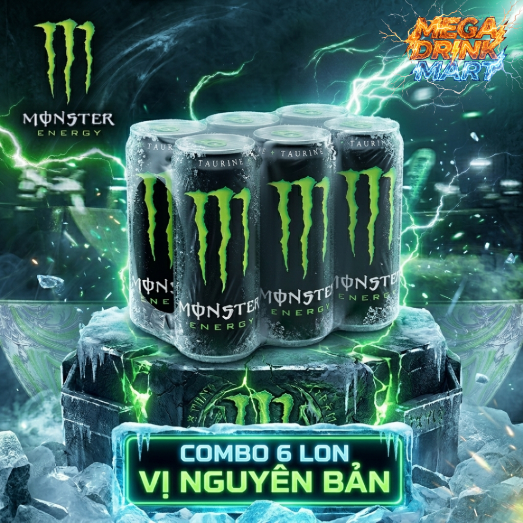 [ 6 Lon ] Nước Tăng Lực MONSTER ENERGY Nguyên Bản Lon 355ml Các Vị | Mega Drink Mart