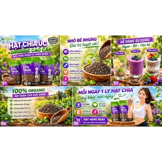 Hạt Chia Úc Absolute Organic Gói 1Kg Vỏ Tím