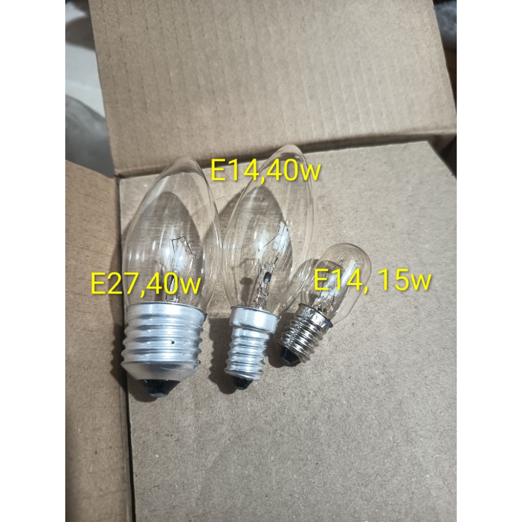 100 Bóng Đèn E14, 40w  Sợi Đốt Cho Giường Đá Muối