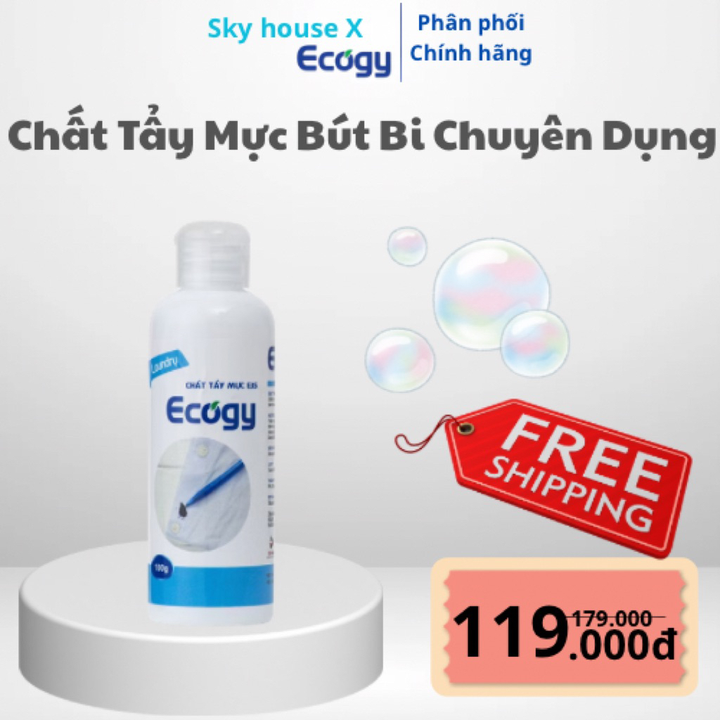 CHẤT TẨY MỰC BÚT BI CHUYÊN DỤNG Ecogy chuyên tẩy trên quần áo