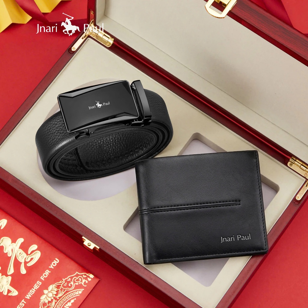 Combo ví thắt lưng nam cao cấp và ví da nam LEANO