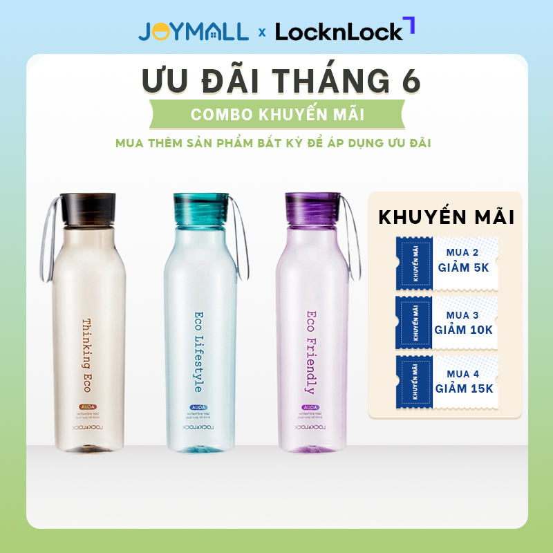 Bình nước nhựa LocknLock Eco Bottle 750ML ABF664 - Hàng chính hãng, chống rỉ - JoyMall