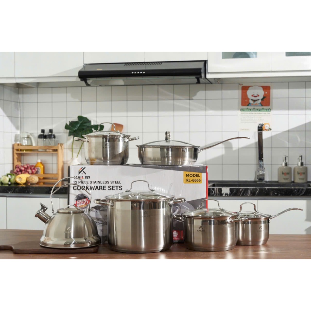 BỘ NỒI INOX KAILER KL-BN06 – NÂNG TẦM GIAN BẾP HIỆN ĐẠI ✨