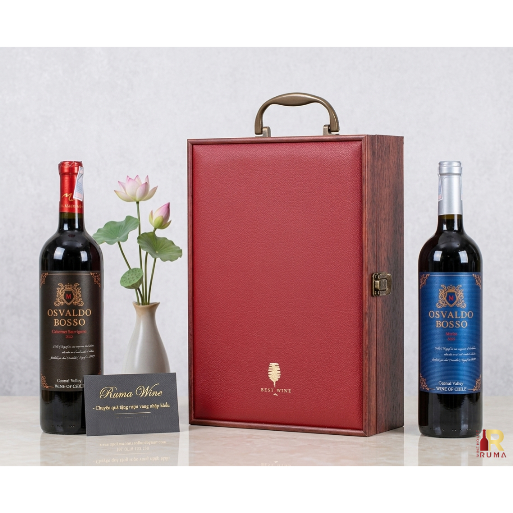 Set quà tặng giá rẻ rượu vang Chile Osvaldo - GMD2