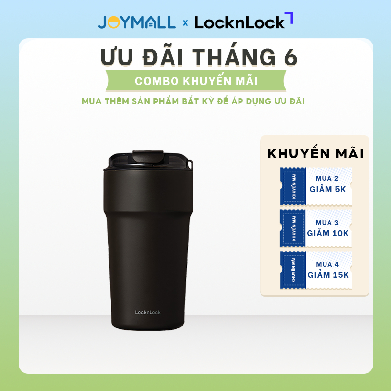 Ly Giữ Nhiệt LocknLock LHC4357BLK 500ml Màu Đen Cafe Tumbler, Hàng Chính Hãng, Thép Phủ Sứ - JoyMall