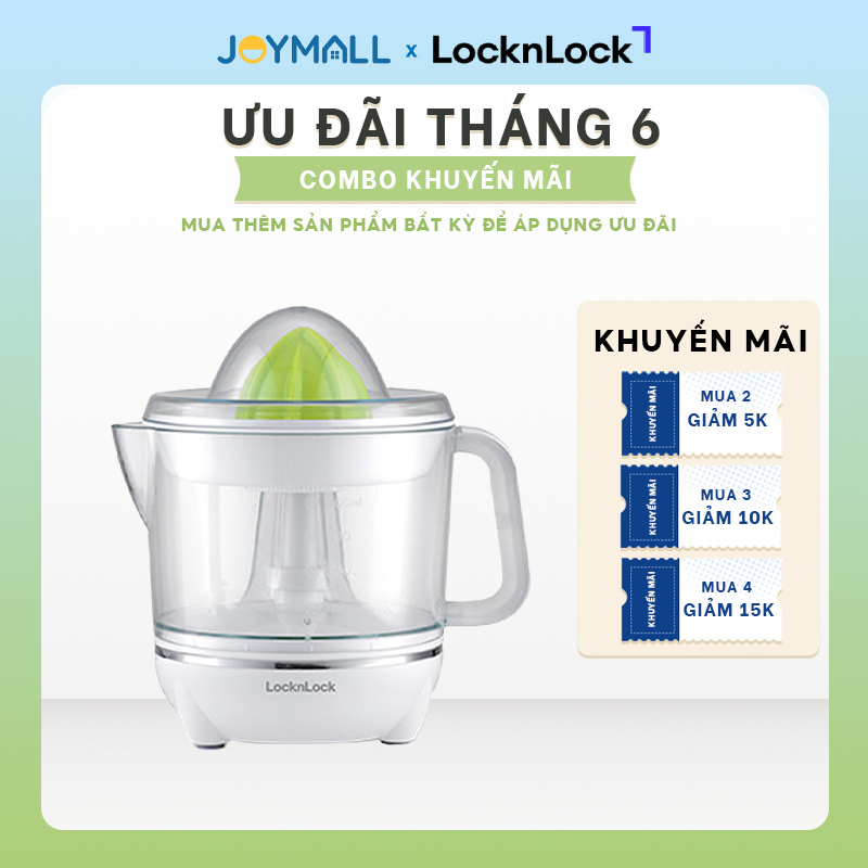 Máy vắt cam, chanh, bưởi, quýt, màu trắng LocknLock Citrus Juicer EJJ231 700ml, chính hãng - JoyMall