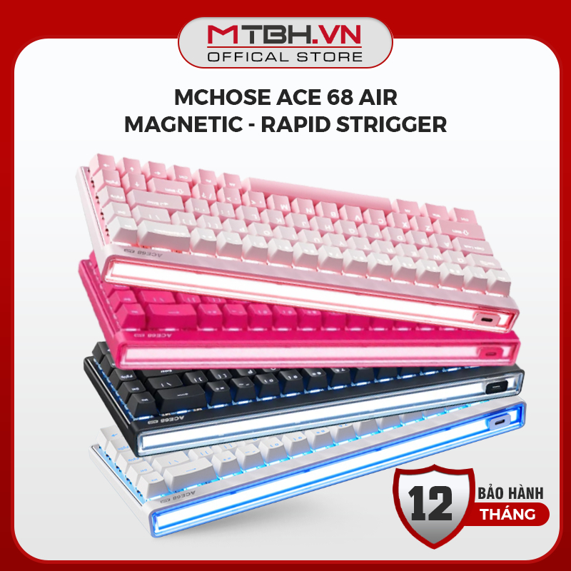 Bàn Phím Cơ Trục Từ MCHOSE Ace 68 Air - Magnetic Switch, Tính Năng Rapid Trigger Chuyên Game FPS