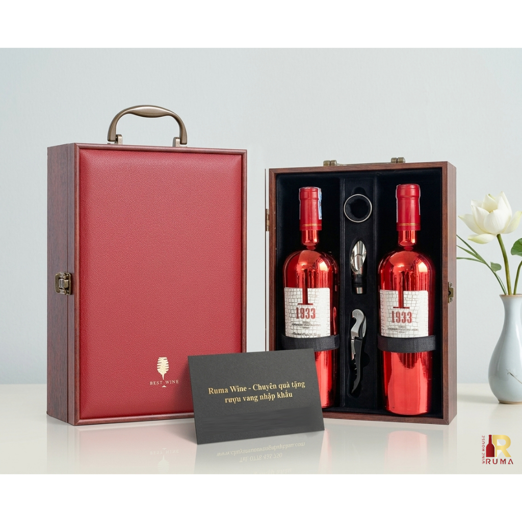 Set quà tết rượu vang Ý 1933 Ruby - GMD 2