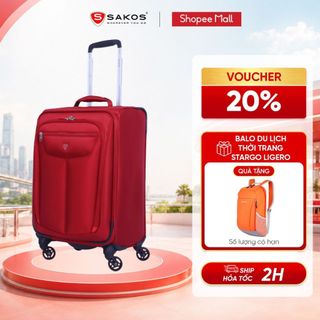 Vali kéo vải du lịch sakos winner 4.5 size xs chính hãng chất lượng khóa tsa độ bảo mật cao