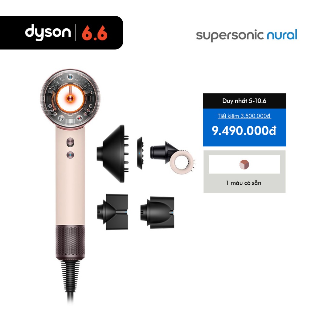 [1-10.6 SIÊU SALE GIỮA NĂM] Máy sấy tóc Dyson Supersonic ™ HD16 Nural (Ceramic Pink)