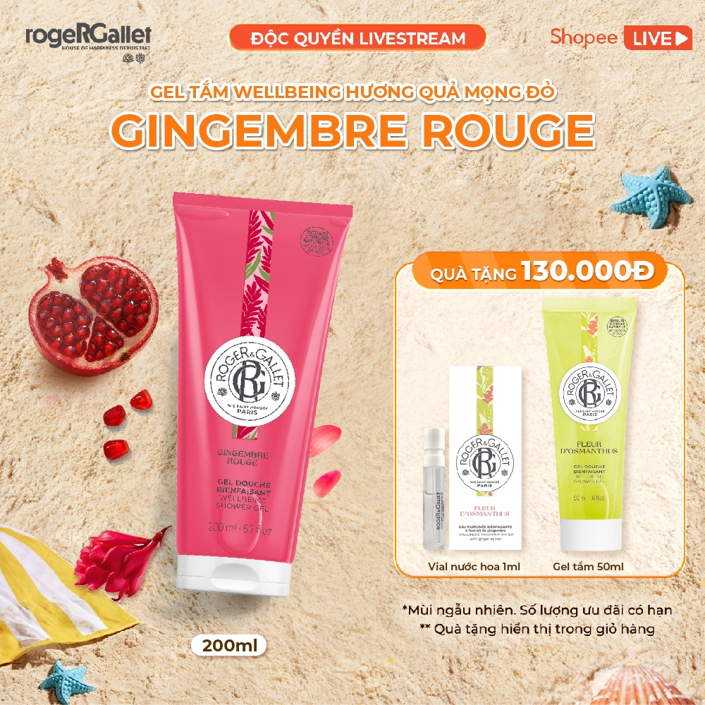 [KOL Livestream] Sữa tắm dạng gel Wellbeing Roger&Gallet 200ml