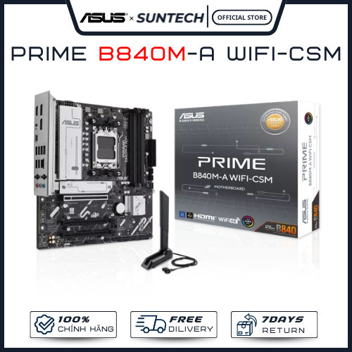 Bo Mạch Chủ Mainboard ASUS Prime B840M-A WIFI-CSM | Socket LGA1851, DDR5, Bản Doanh Nghiệp - Hàng Ch