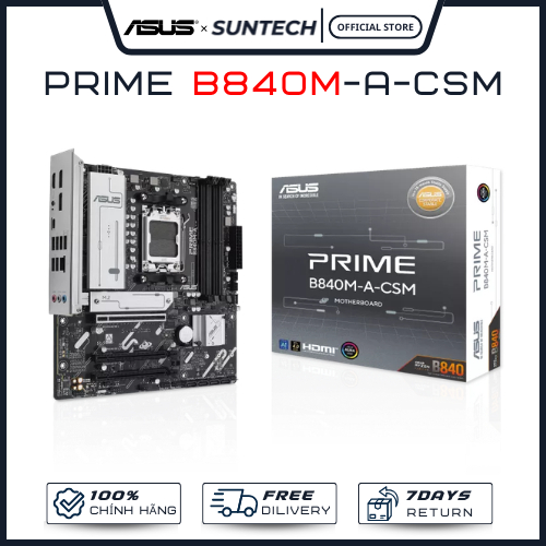 Bo Mạch Chủ Mainboard ASUS Prime B840M-A-CSM | Socket LGA1851, mATX, DDR5, Bản Dự Án - Hàng Chính Hã