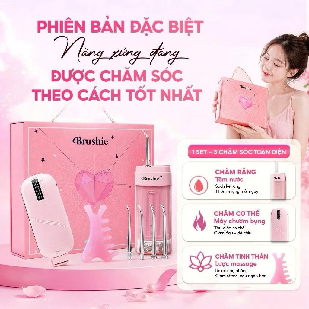 Set Quà Tặng Tăm Nước Brushie Super Clean cho nữ
