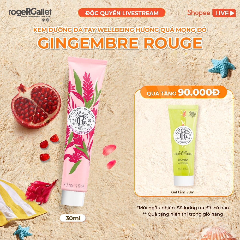 [KOL Livestream] Kem dưỡng da tay Wellbeing Roger&Gallet 30ml