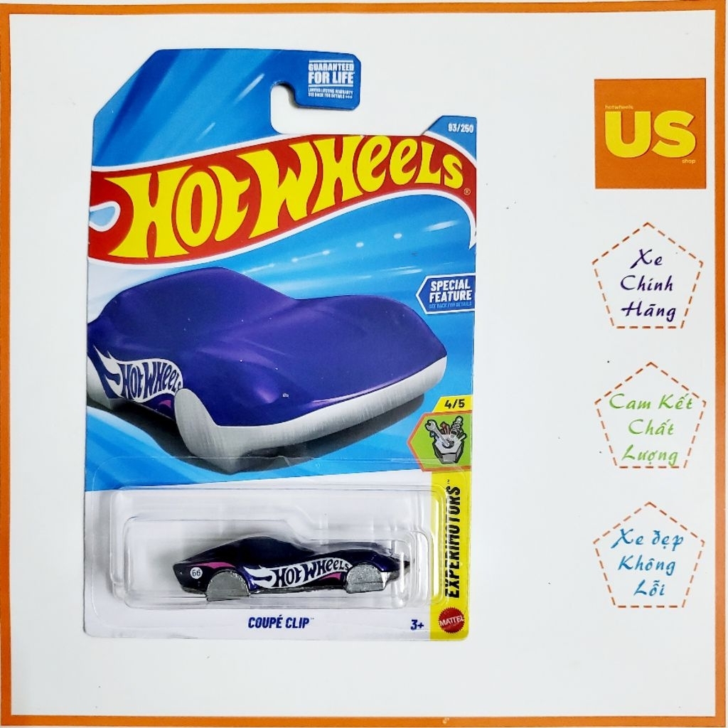 Xe Mô Hình Hot Wheels Cơ Bản Coupe Clip Móc Khóa – Chính Hãng US (Card Mỹ)