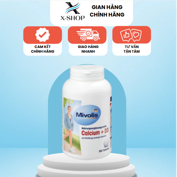 Viên Uống Canxi Mivolis Calcium D3 của Đức 300 Viên giúp bổ sung Canxi và D3 cho xương