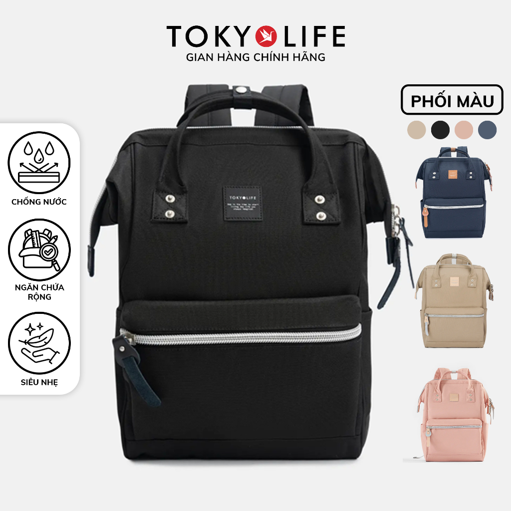 Balo đi học chống trộm chống thấm siêu nhẹ, vải dù bền, nhiều ngăn TOKYOLIFE 40005732 (40x28x17cm) V