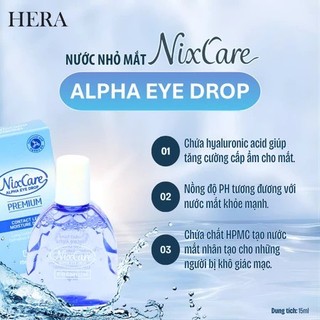 Nước Nhỏ Mắt Lens Nixcare Alpha Eye Drop Hàn Quốc 15ml