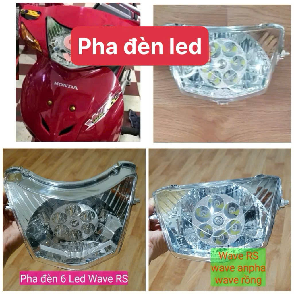 bộ pha đèn led rs,anpha có 6 bóng siêu sáng