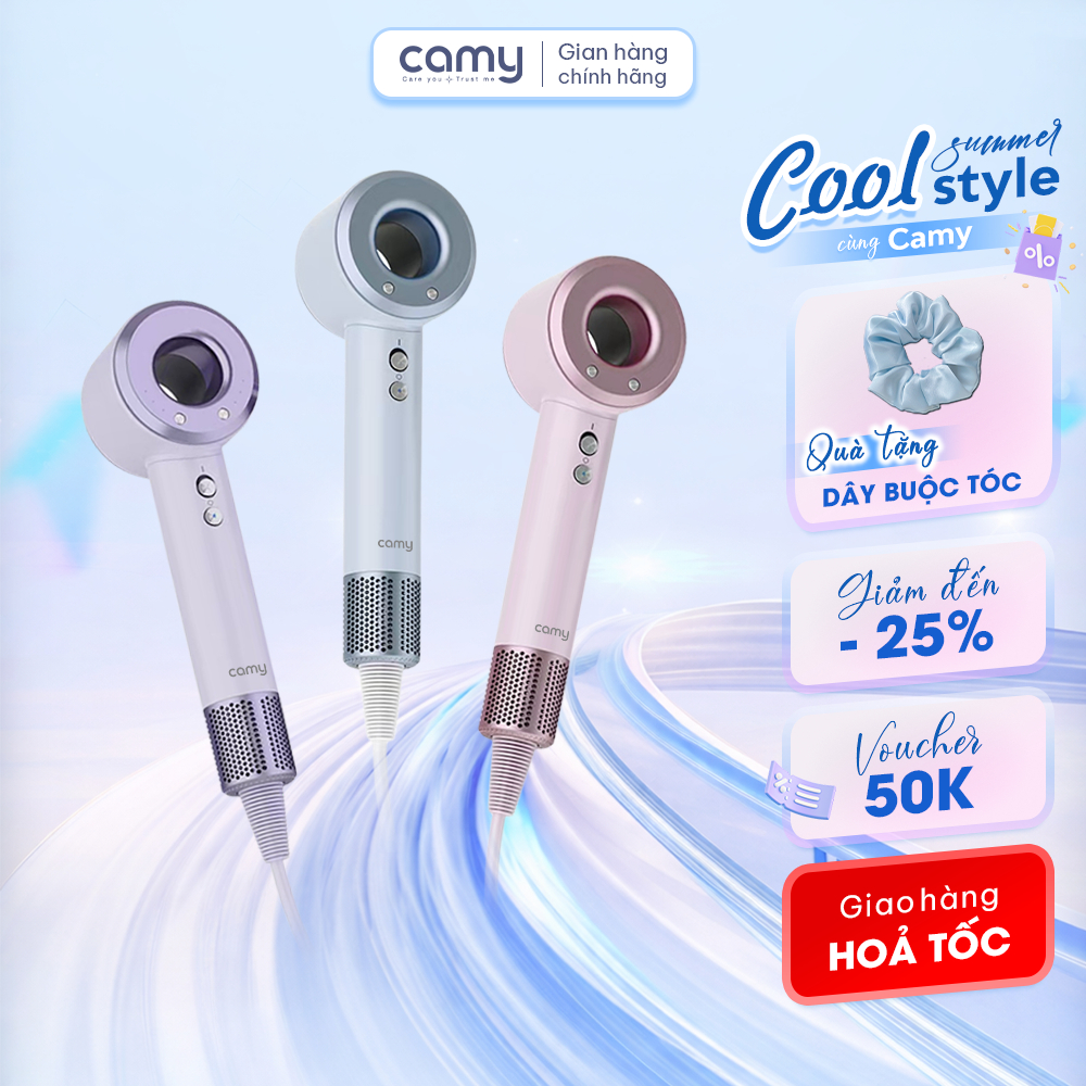 Máy sấy tóc ion âm Camy Air Sonic tốc độ cao 1500W 2 chiều nóng lạnh bảo vệ tóc dây 2m7 BH 12 tháng