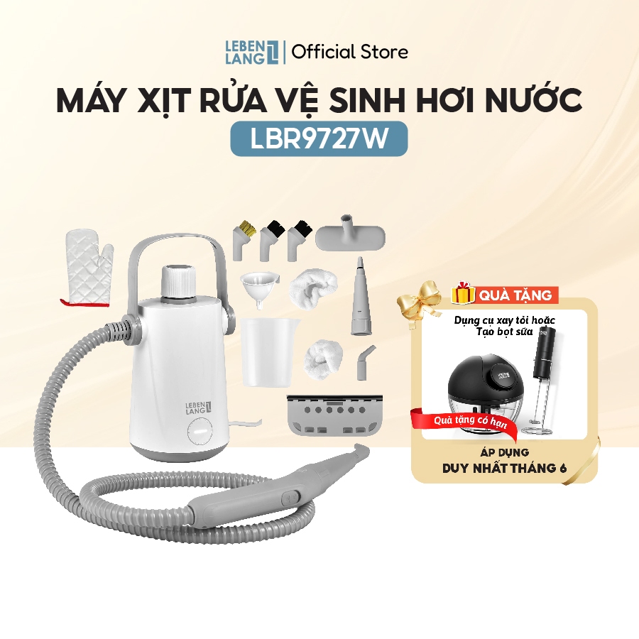 Máy xịt rửa vệ sinh hơi nước LEBENLANG LBR9727, 1000W, 300ml xịt rửa xe, sàn nhà, cửa sổ, nội thất