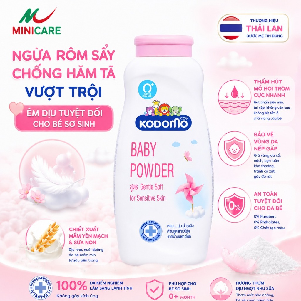 Phấn rôm trẻ em Kodomo Gentle Soft 160g