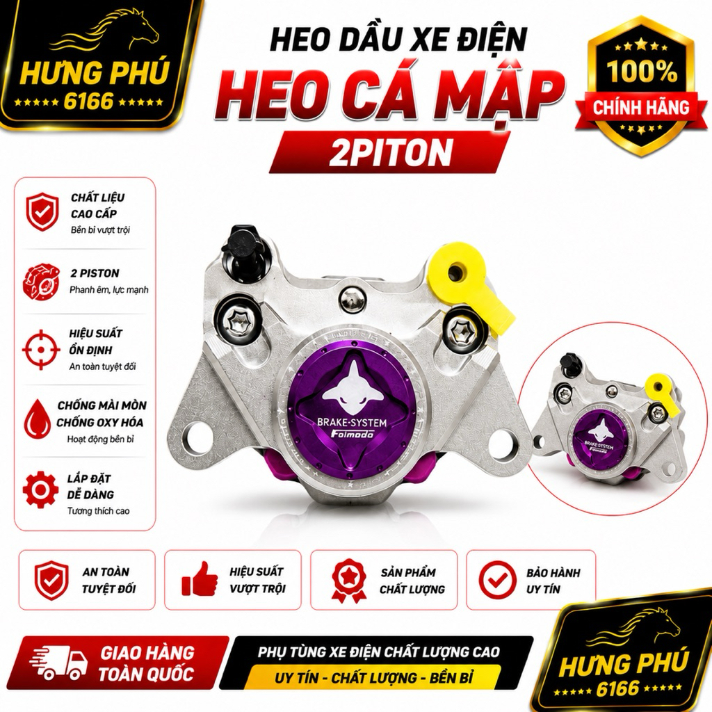 Heo dầu xe điện độ-heo cá mập 2piston