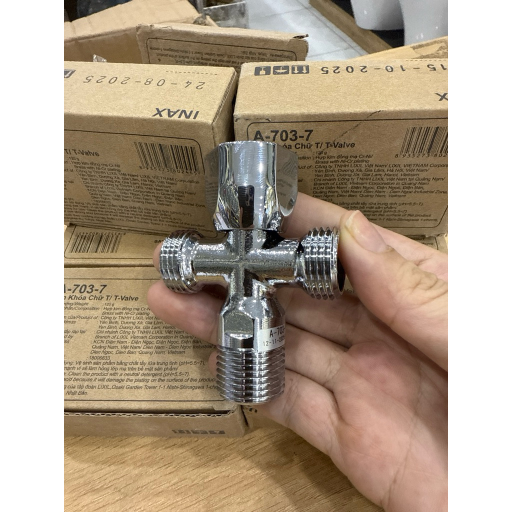 Van chữ T INAX A703-7 chính hãng, van chia nước, van khoá nước bồn cầu