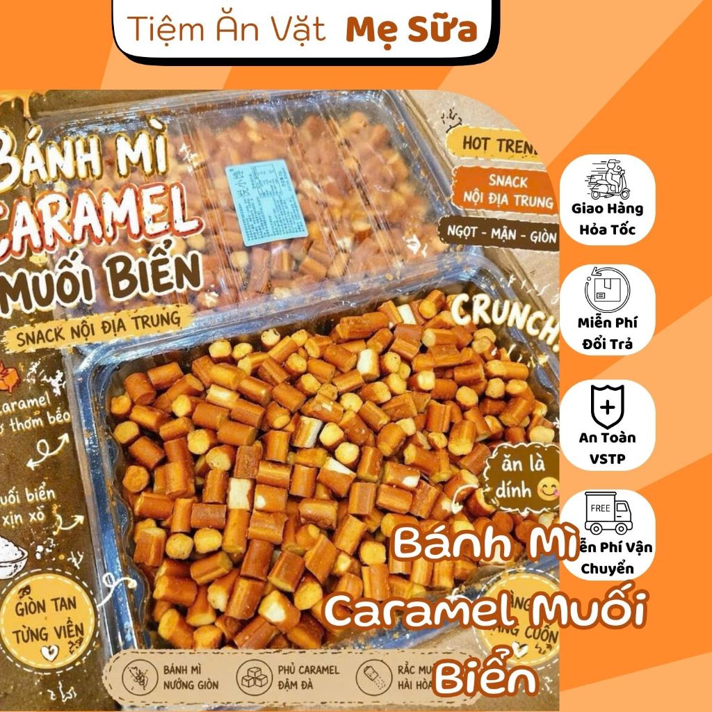 BÁNH MÌ CARAMEL MUỐI BIỂN NHIỀU VỊ, VỊ RONG BIỂN PHÔ MAI, VỊ TRỨNG MUỐI, VỊ CARAMEL MUỐI BIỂN THƠM N