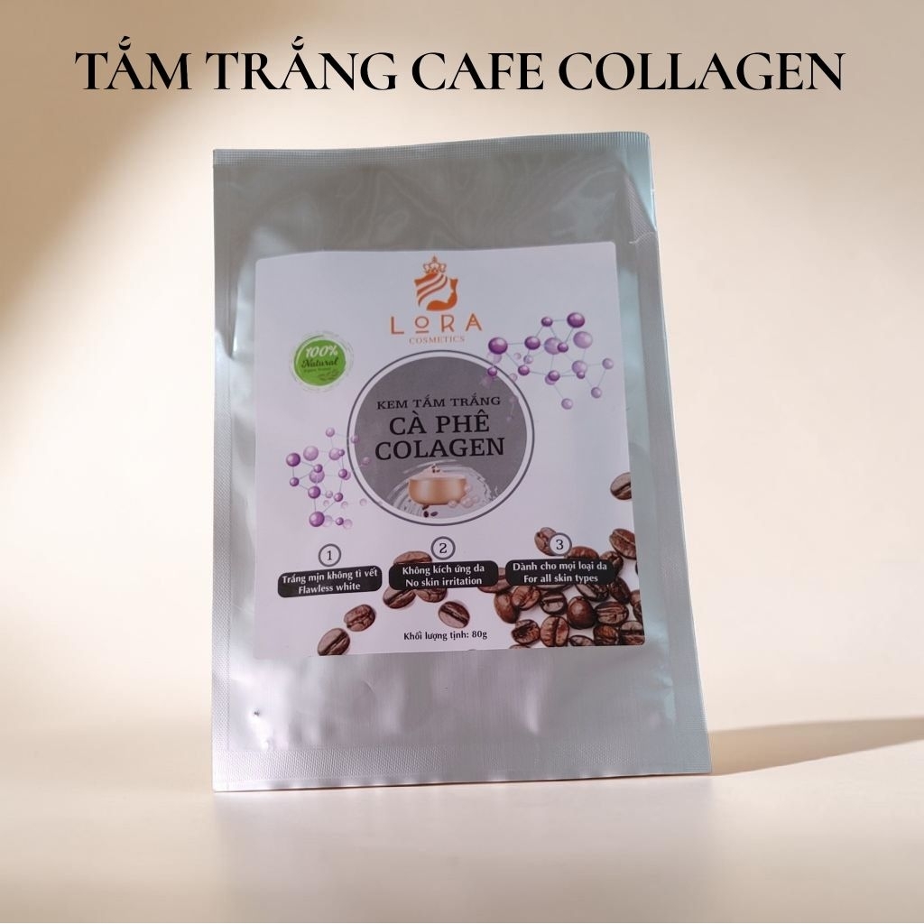 Kem tắm trắng lora cosmetic cafe collagen 80g
