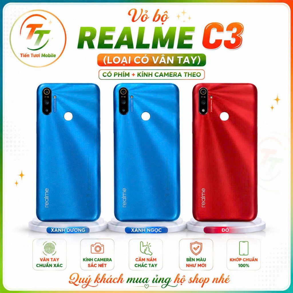 Vỏ Lưng Realme C3 (Phiên Bản Vân Tay)